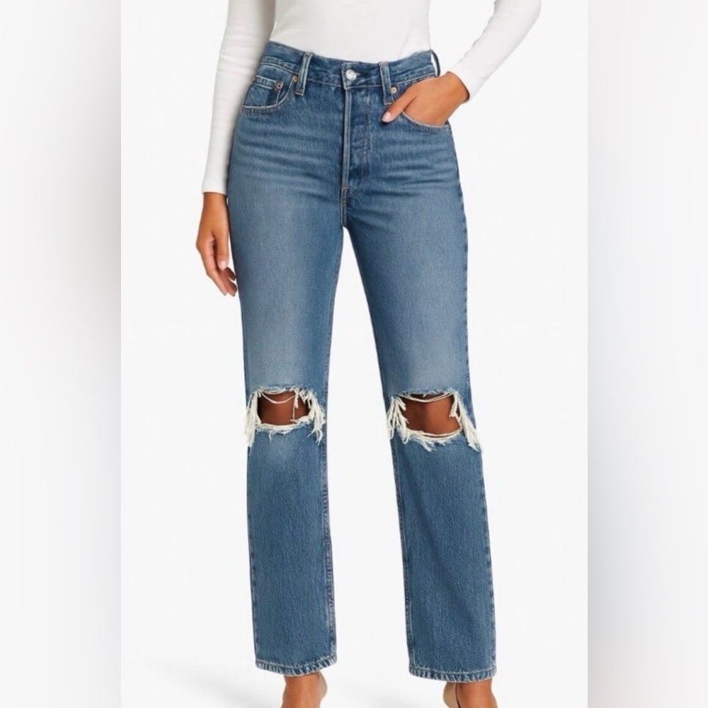 Levi's Lo Pro Straight Distressed Denim‎ Jeans 30
